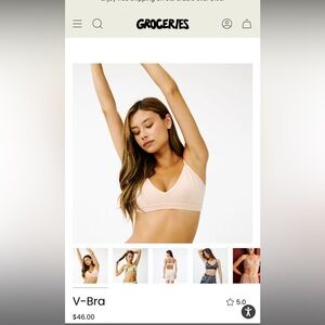 Groceries Apparel organic cotton v bra bralette